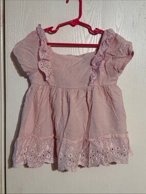 Shabby Chic Light Pink Eyelet Ruffle Girls' Top